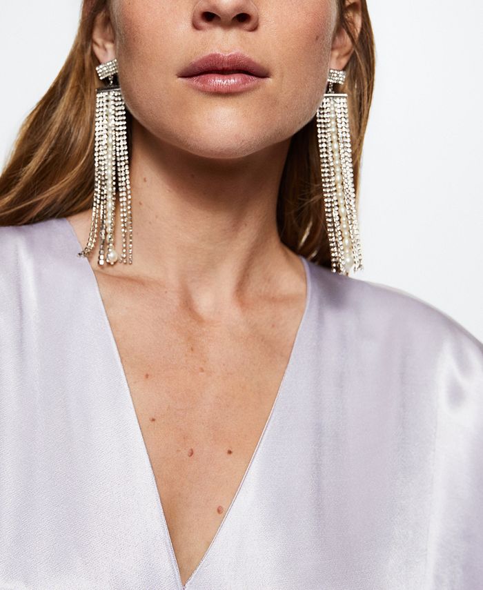 MANGO Women's Long Satin Jumpsuit Macy's