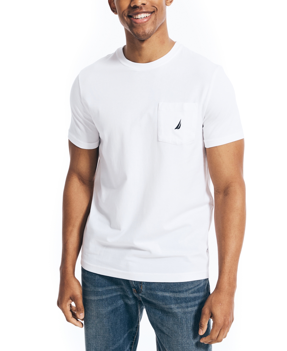 Men's Classic-Fit Solid Crew Neck Pocket T-Shirt - Nautica Red