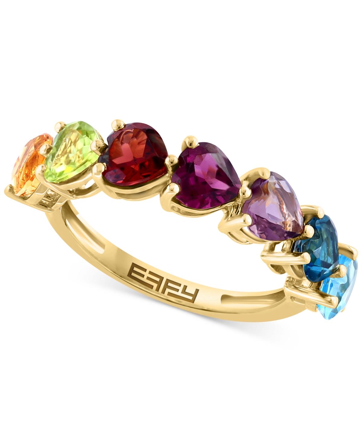 Effy Collection Effy Multi-gemstone Heart Ring (3-1/2 Ct. T.w.) In 14k Gold In Multi Gemstone