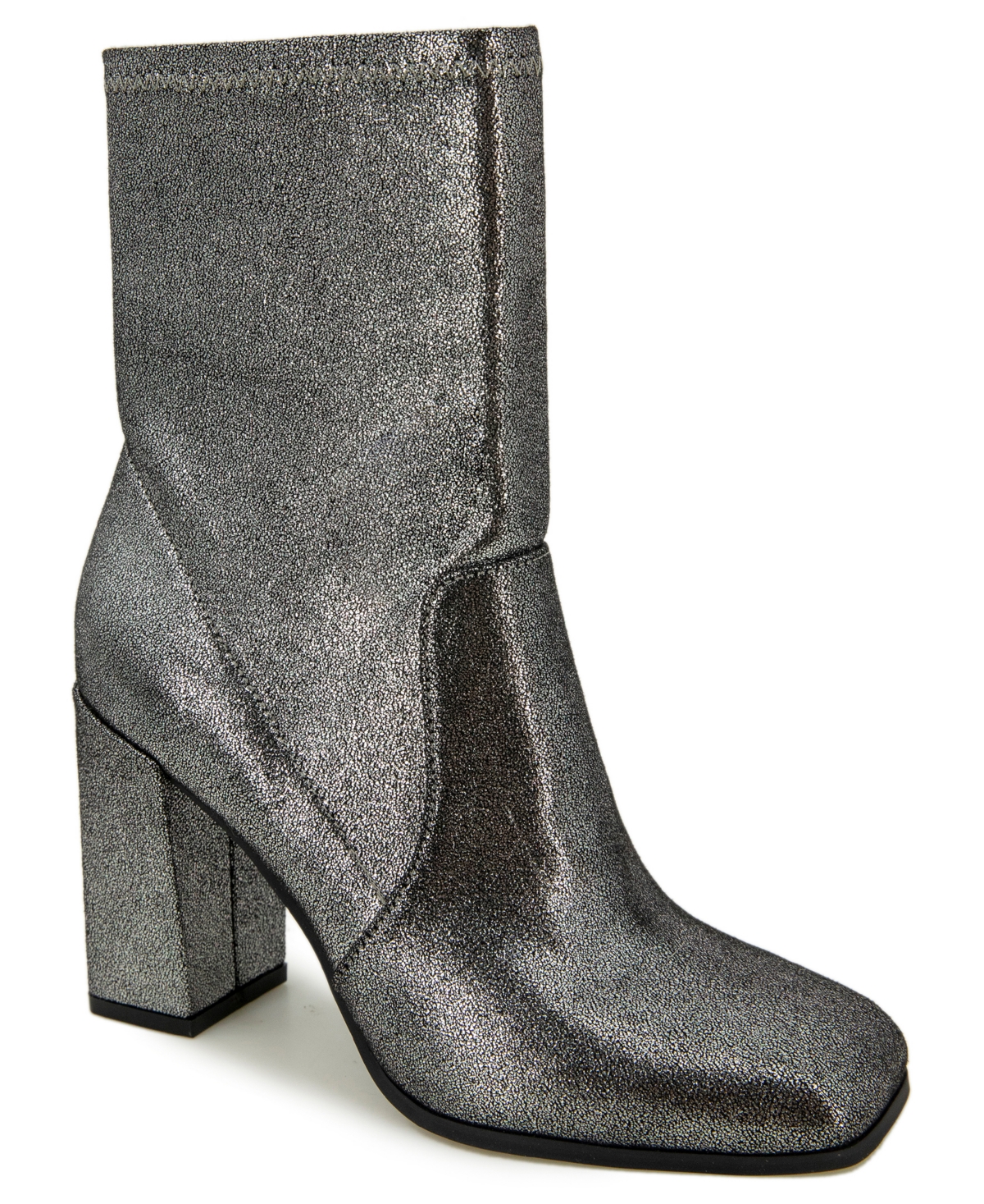 Kenneth Cole New York Jax Stretch Square Toe Boot In Pewter