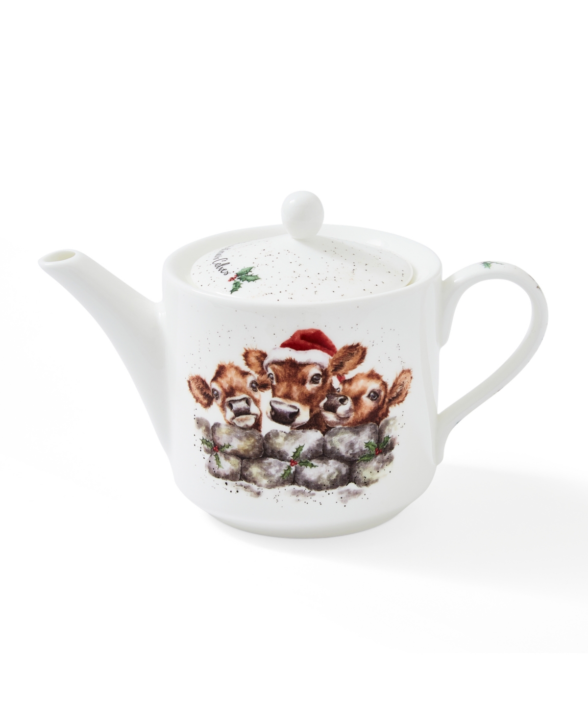 Wrendale Designs Christmas Calves Teapot 1pt In White
