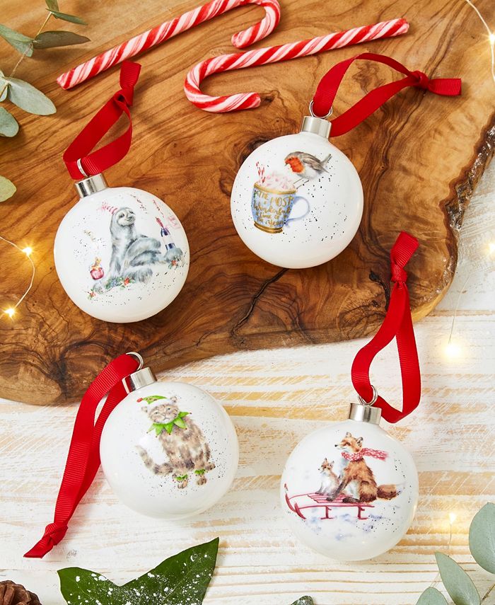 Wrendale Designs Wrendale Design Cup of Cheer Bauble Robin Ornament