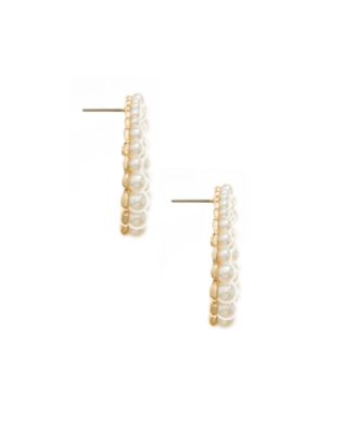 Blushing Imitation Pearl Earrings in 18K Gold Plating