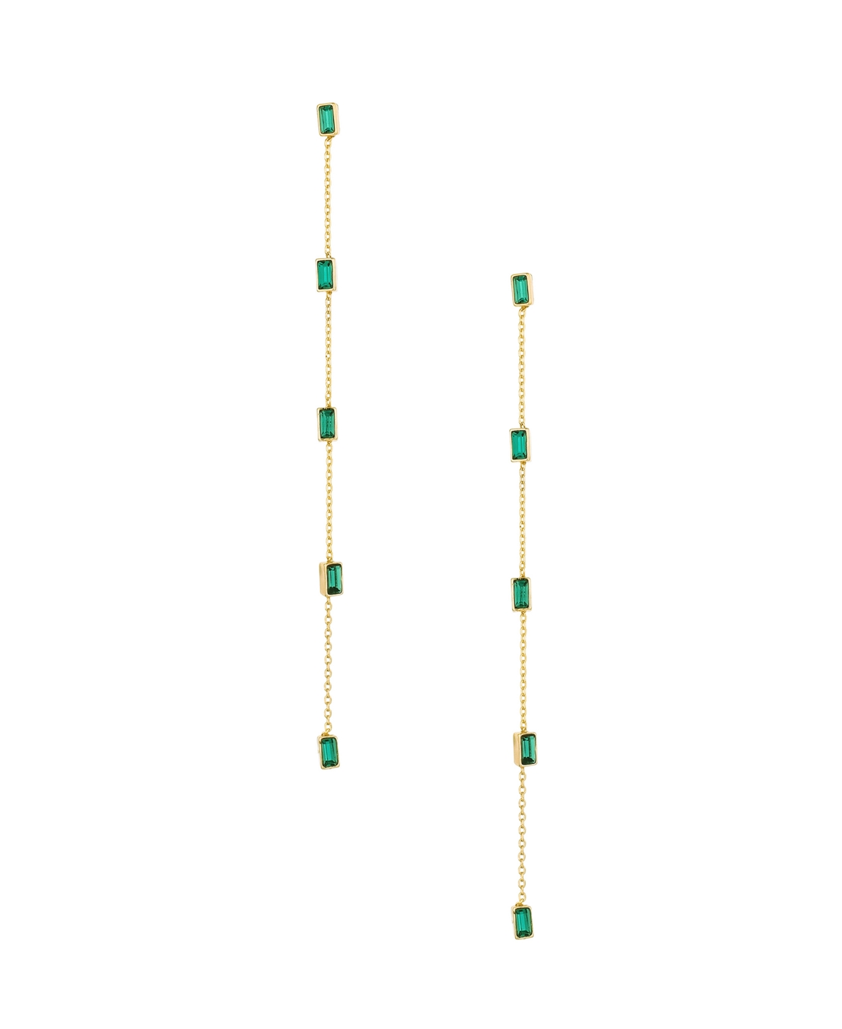 Ettika Linear Baguette Earrings in 18K Gold Plating