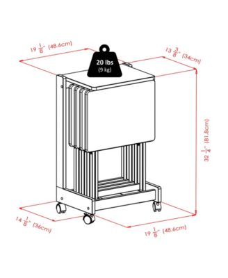 Brienda 5-Piece Wood Flip Top Snack Table Set