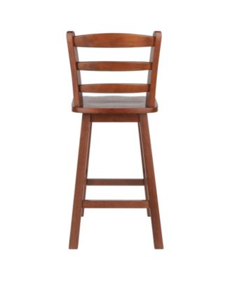 Scalera 38.4" Wood Ladder-Back Swivel Seat Counter Stool