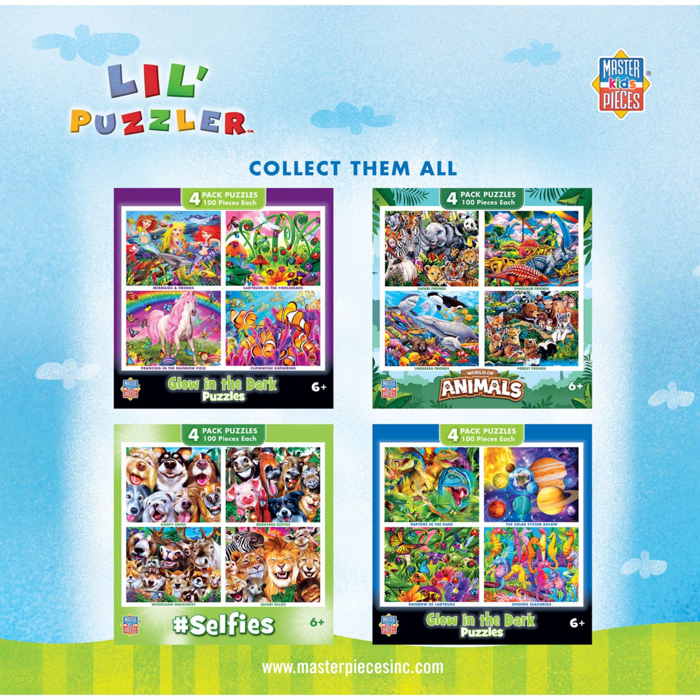 Детские игрушки MasterPieces Puzzles Lil Puzzler 4-Pack 48-Piece Jigsaw Puzzles, Ages 6+, цвет: Разноцветный — фото 3
