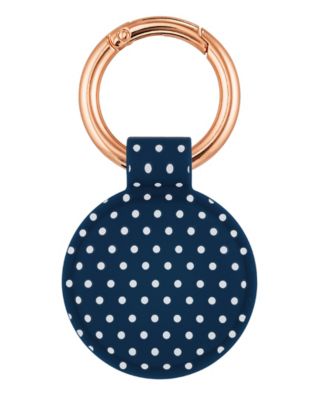 Navy Dottie Silicone Clip-On Cover by Dabney Lee designed for Apple AirTag&reg;