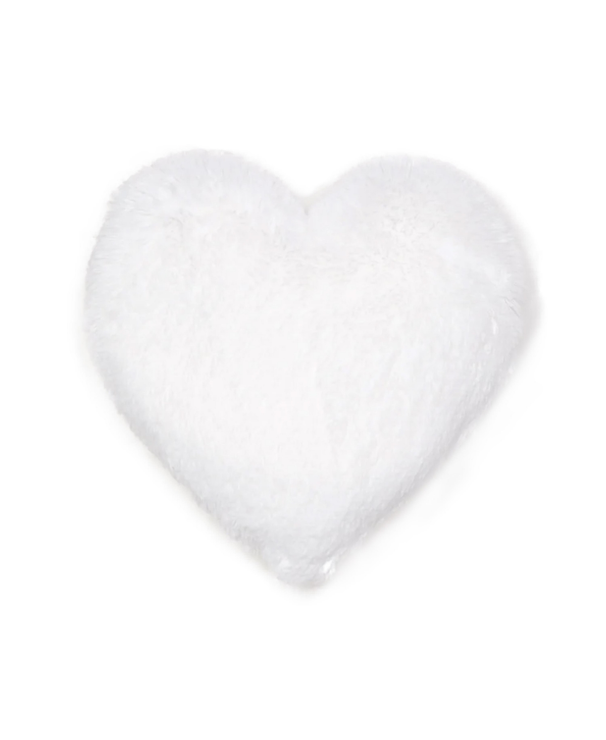 Dormify Sophia Heart Faux Fur Pillow, 16" X 16", Ultra-cute Styles To Personalize Your Room In Sophia White