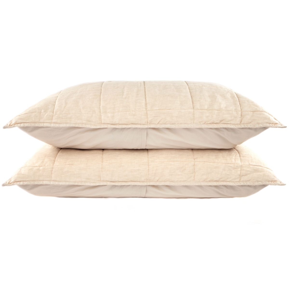 French Linen Quilted Sham Set - Standard - Baltic