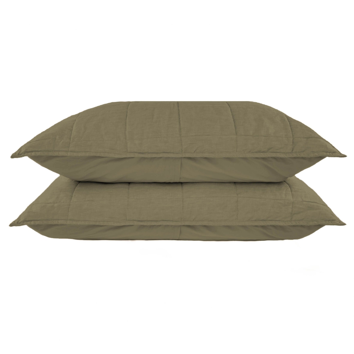 French Linen Quilted Sham Set - Standard - Baltic