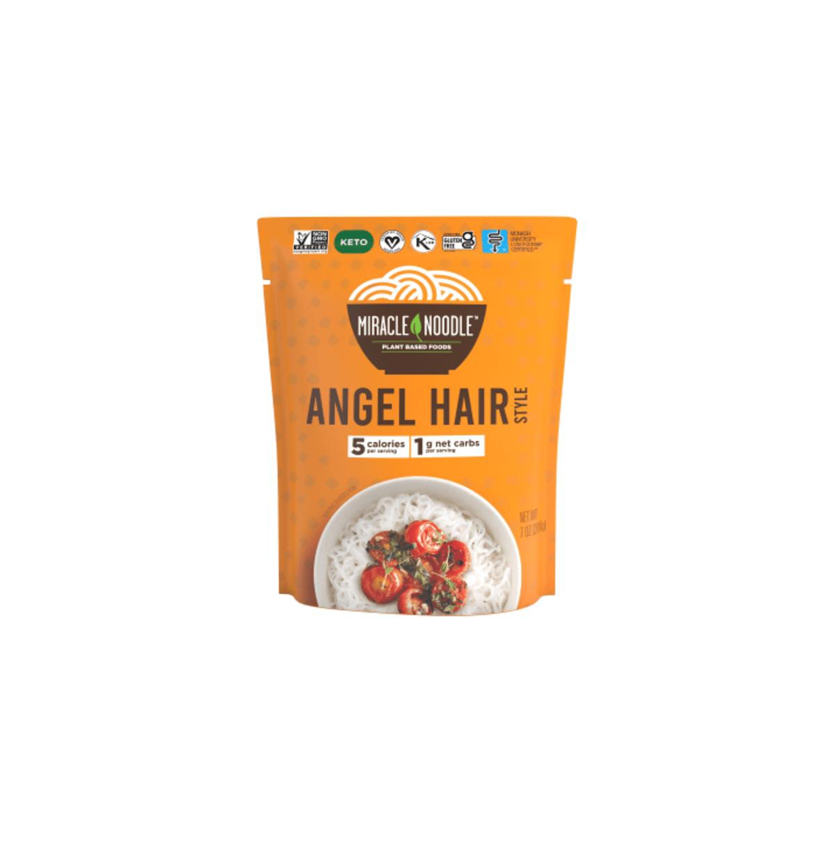 Miracle Noodle Angel Hair Konjac Noodles Naturally Low Carb Gluten Free 7 oz