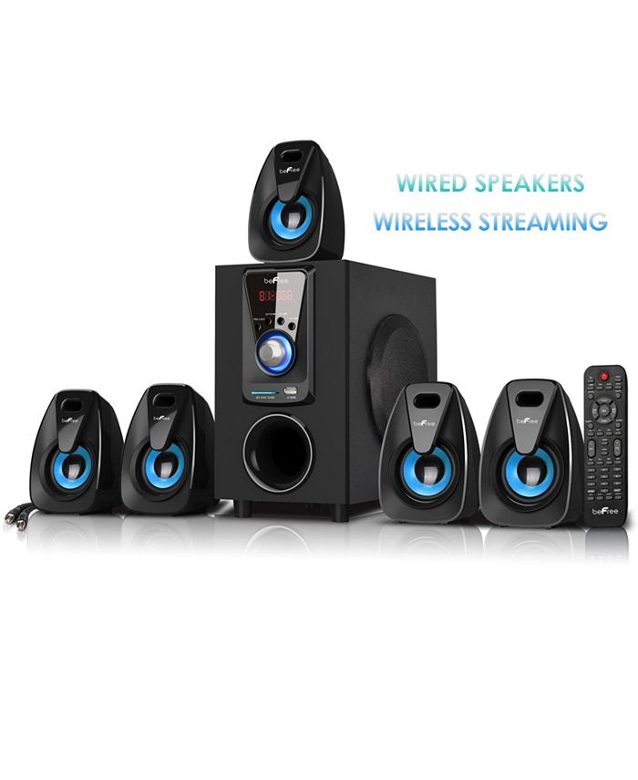beFree Sound 5.1 Channel Bluetooth Surround Sound Speaker System in