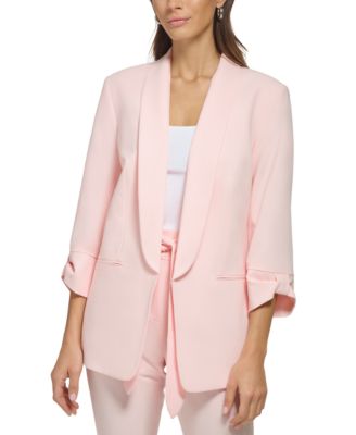 DKNY - Petite Knot-Sleeve Open-Front Jacket