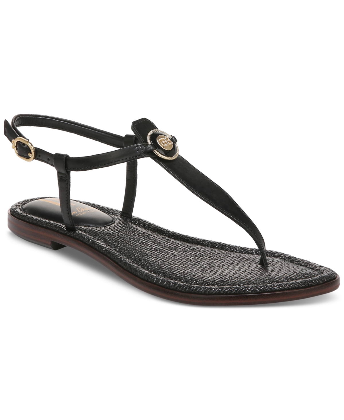 Sam Edelman Gigi Signet Sandal In Black Patent