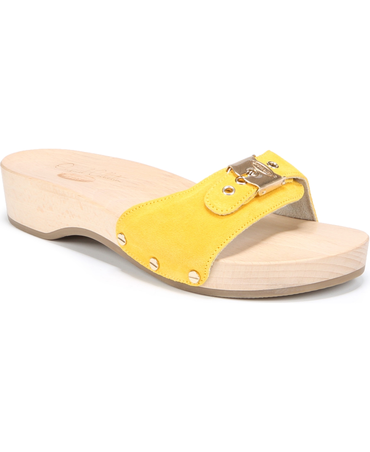 Dr. Scholl's Original Collection Women's Original Slide Sandals In Yellow Suede