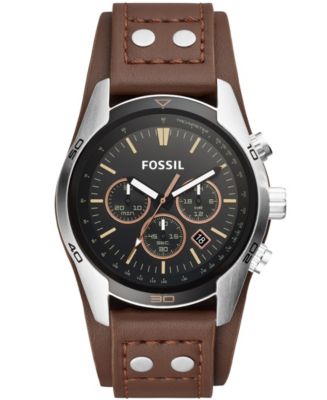 Fossil Men's Coachman Brown Leather Watch 45mm - Macy's