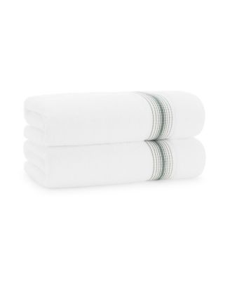 White Turkish Luxury Striped Towels with for Bathroom 600 GSM, 30x60 in., 2-Pack , Super Soft  Absorbent Bath Towels