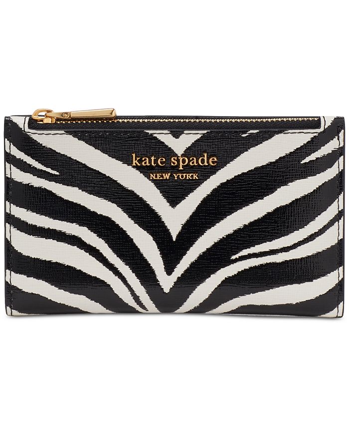 kate spade new york Morgan Zebra Embossed Saffiano Leather Small Slim  Bifold Wallet & Reviews - Handbags & Accessories - Macy's
