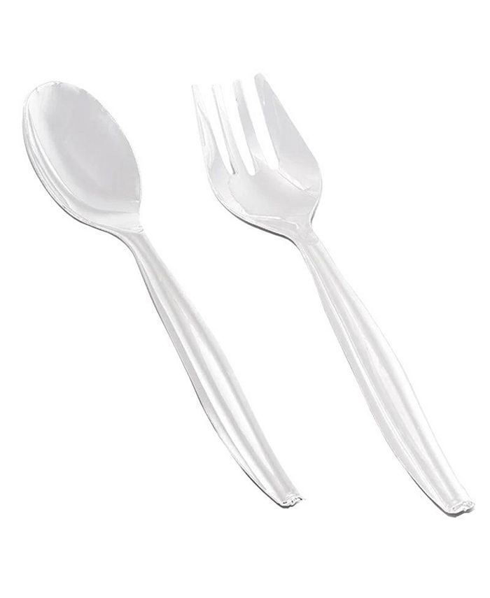 Smarty Had A Party Clear Disposable Plastic Serving Flatware Set