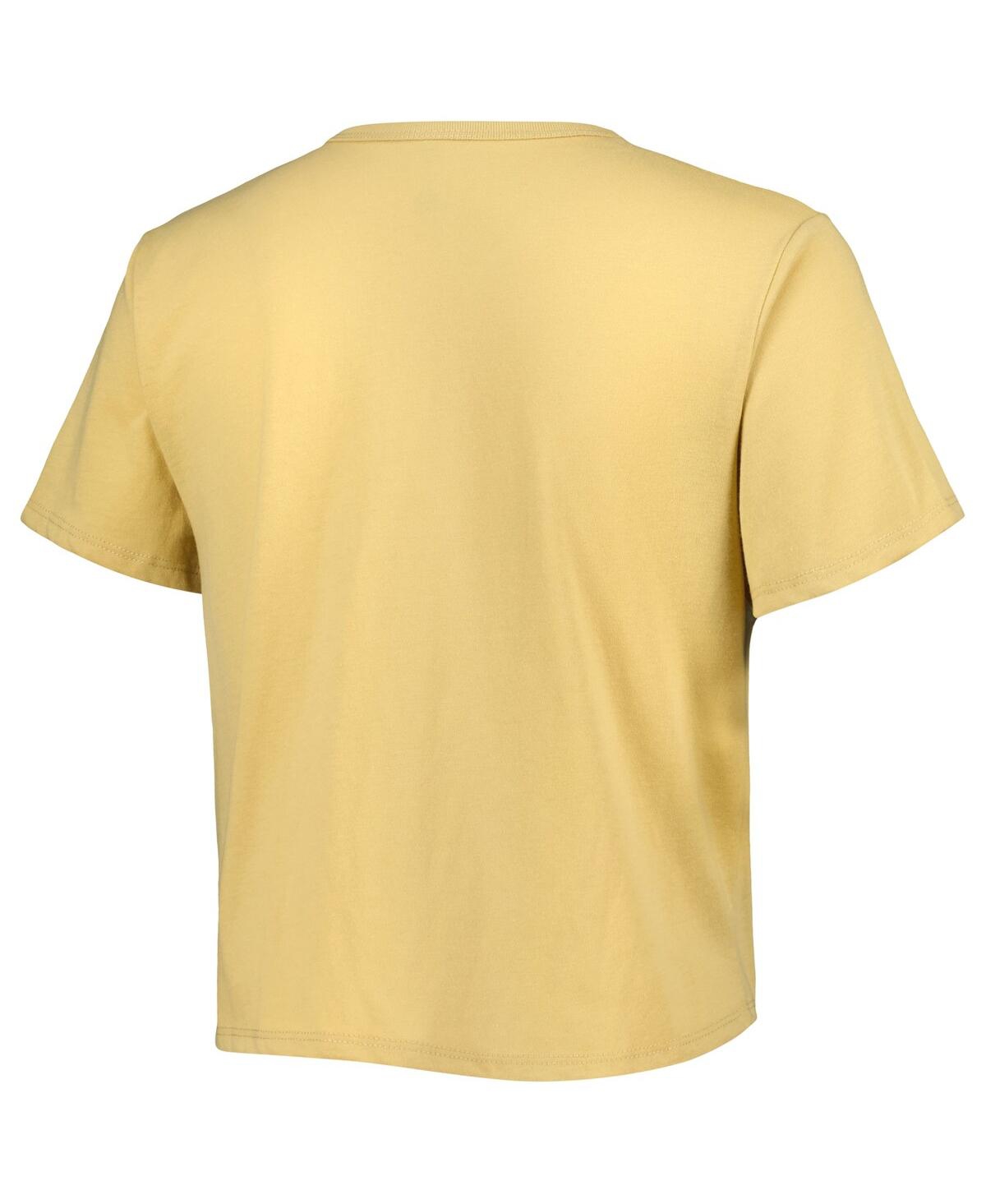 Shop Zoozatz Women's  Yellow Ohio State Buckeyes Core Fashion Cropped T-shirt