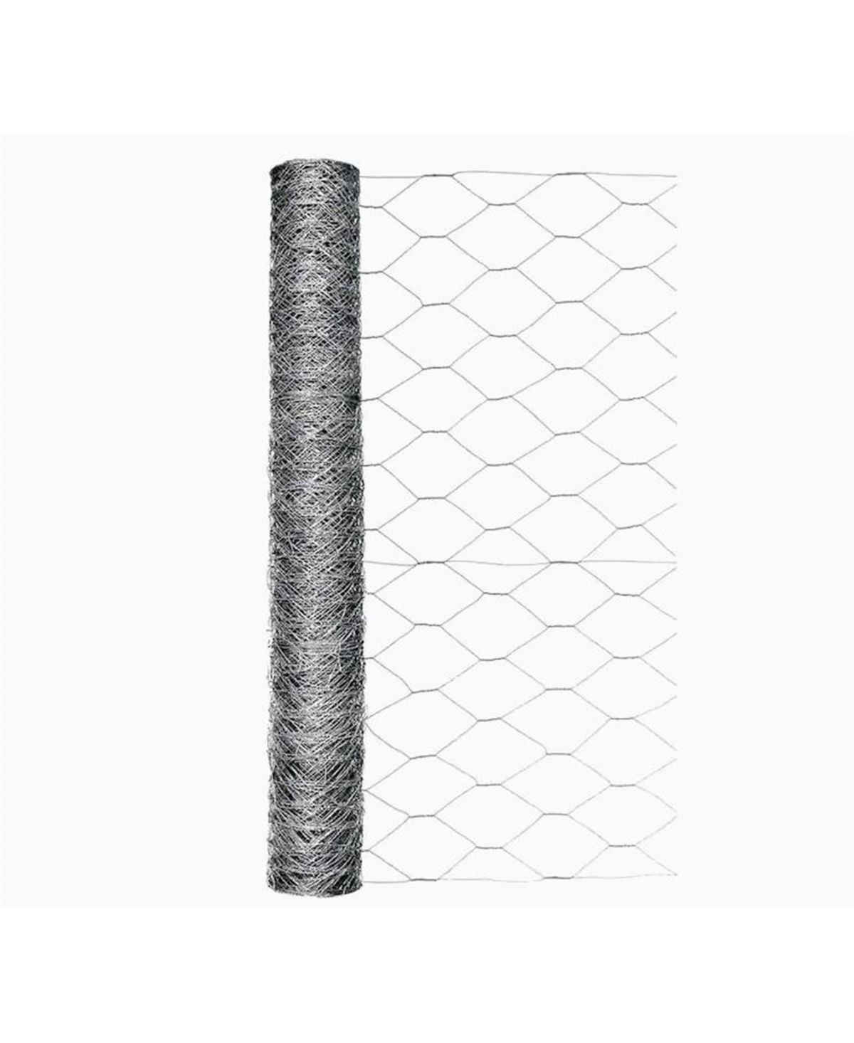 Galvanized Steel Hex Poultry Rolled Netting, 2 ft x 50 ft - Gray