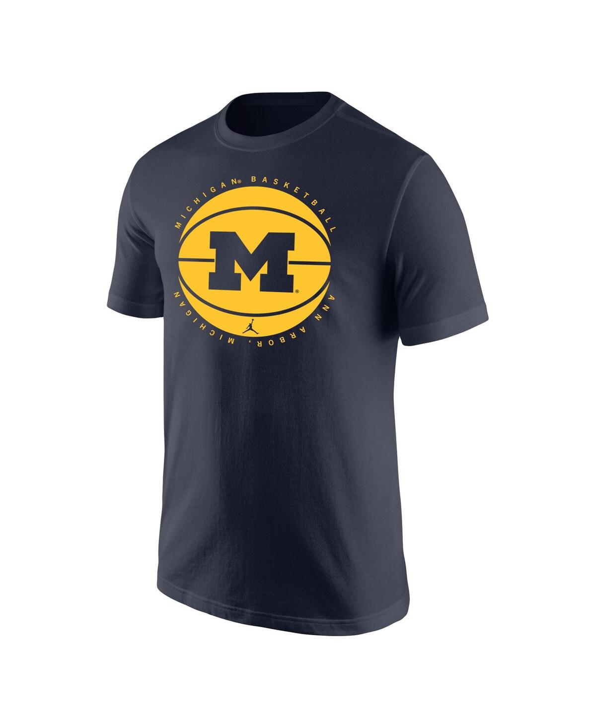 Shop Jordan Men's  Navy Michigan Wolverines Basketball Team Issue T-shirt