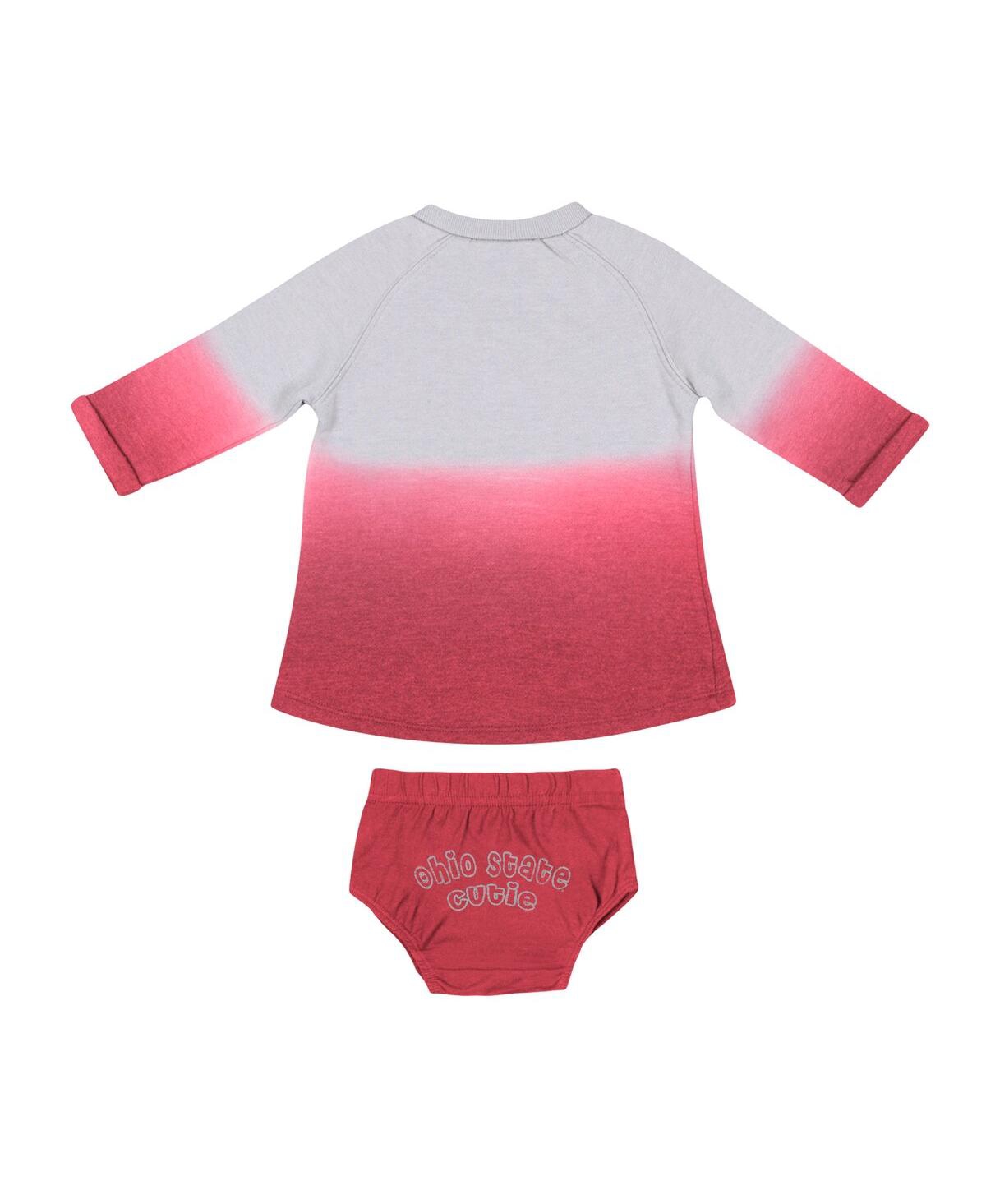 Shop Colosseum Newborn And Infant Boys And Girls  Gray, Scarlet Ohio State Buckeyes Hand In Hand Ombre Dre In Gray,scarlet