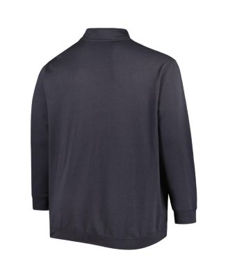 Men's Charcoal Michigan Wolverines Big and Tall Tortugas Logo Quarter-Zip Sweatshirt