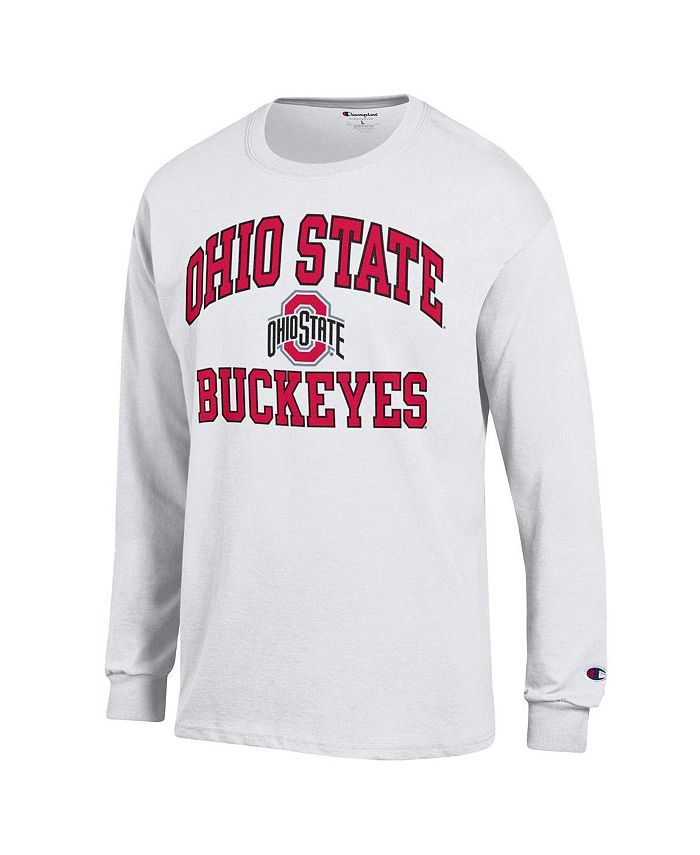 Champion Men's White Ohio State Buckeyes High Motor Long Sleeve T-shirt ...