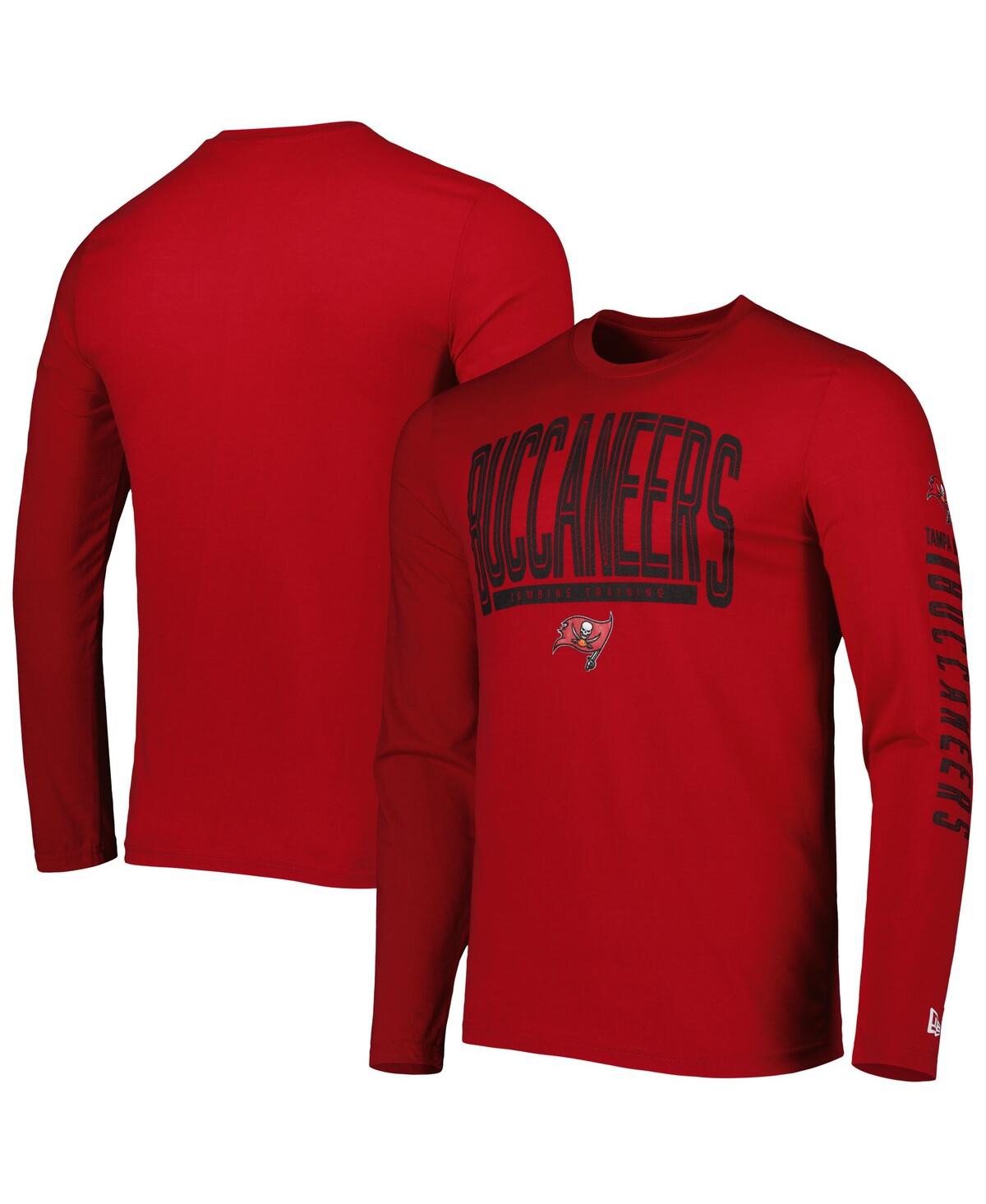 Shop New Era Men's  Red Tampa Bay Buccaneers Combine Authentic Home Stadium Long Sleeve T-shirt