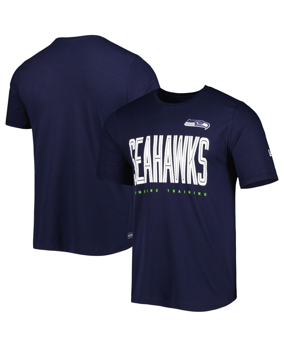 New Era Men's  College Navy Seattle Seahawks Combine Authentic Training Huddle Up T-shirt