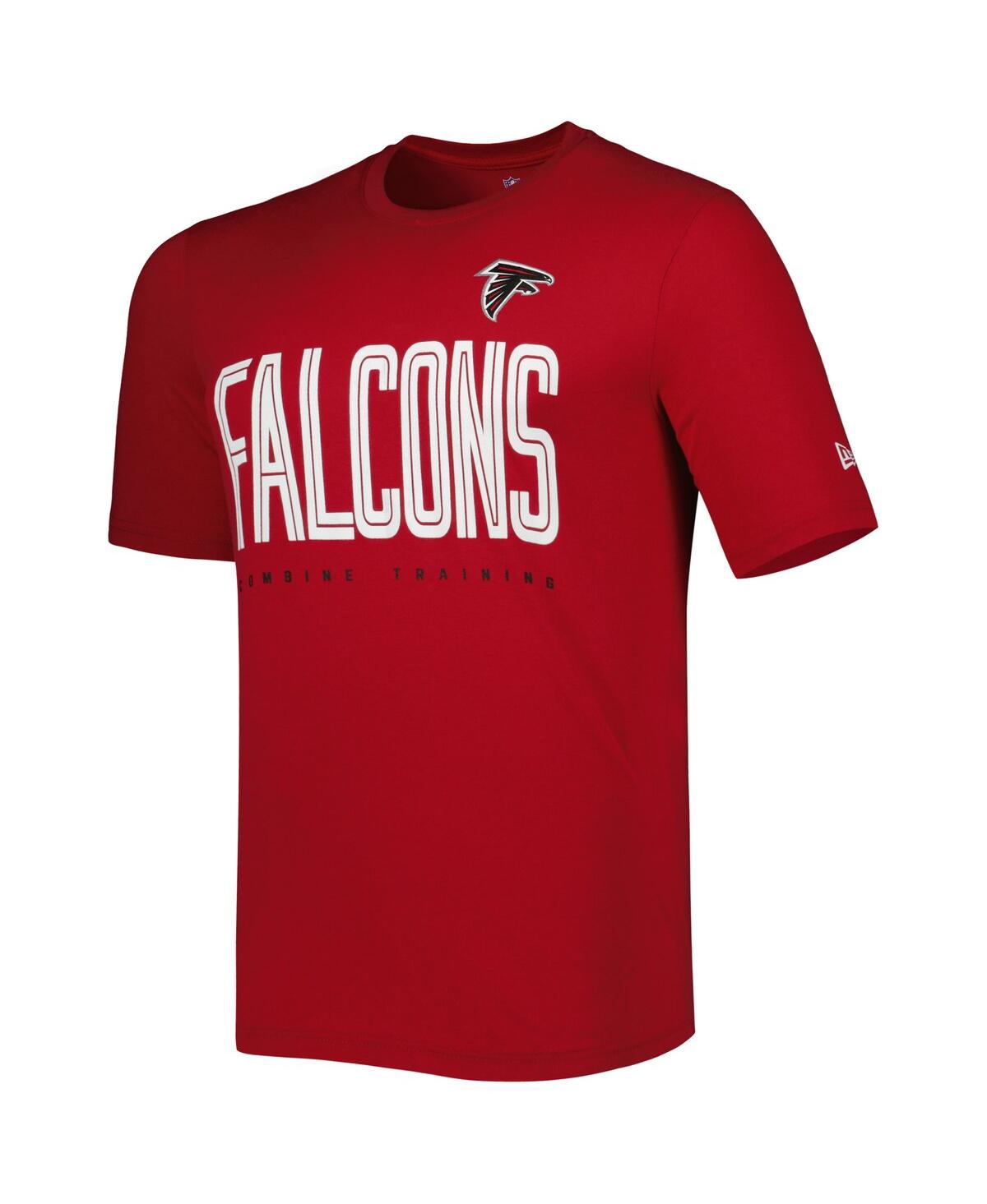 NEW ERA MEN'S NEW ERA RED ATLANTA FALCONS COMBINE AUTHENTIC TRAINING HUDDLE UP T-SHIRT 