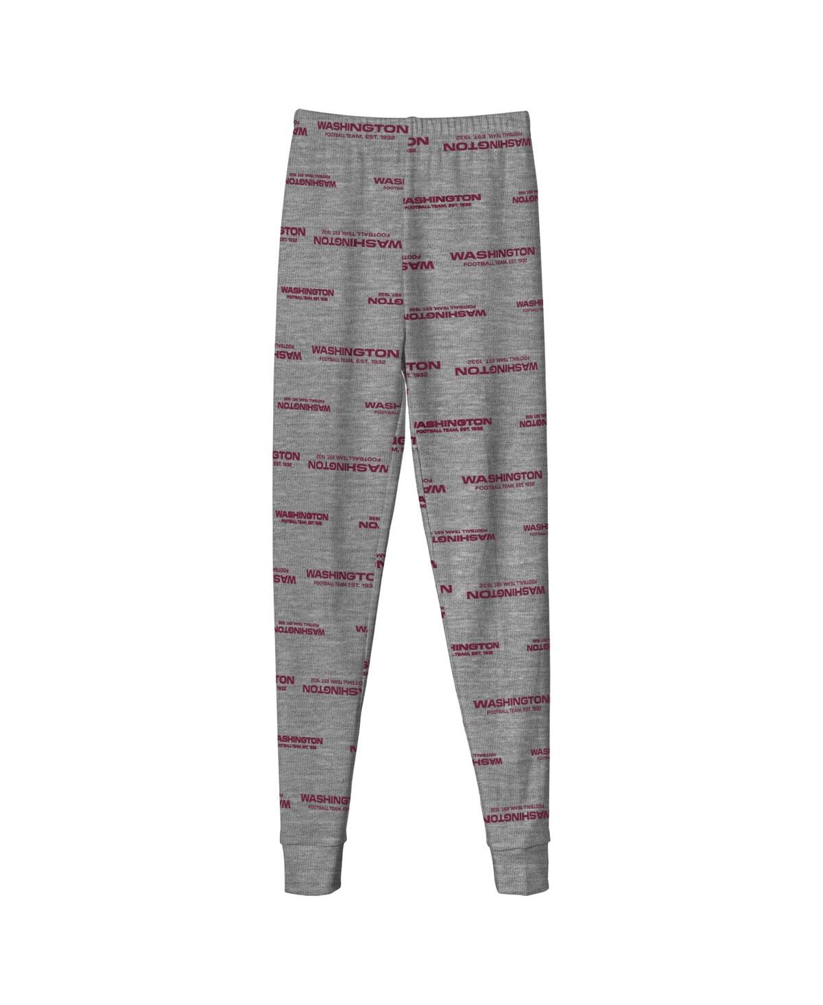 Outerstuff Big Boys Heather Gray Washington Football Team Long Sleeve T-shirt And Pants Sleep Set In Heather Gray