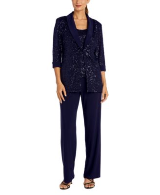 R & M Richards Women's Sequined Jacket, Sequined Top & Pants - Macy's