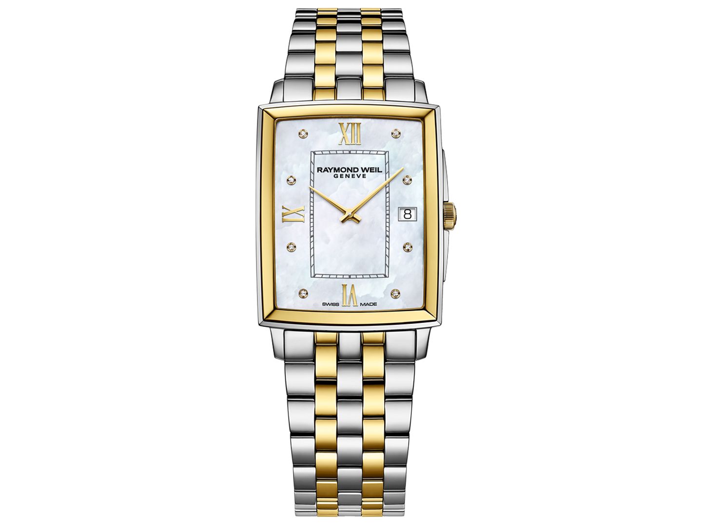 Женские часы Raymond Weil Swiss Toccata Diamond (1/20 ct. t.w.) Two-Tone Stainless Steel Bracelet Watch 37x30mm — фото 2