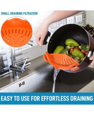 Silicone Pot Strainer - Adjustable Snap On Strainer For Most Pots & Pans