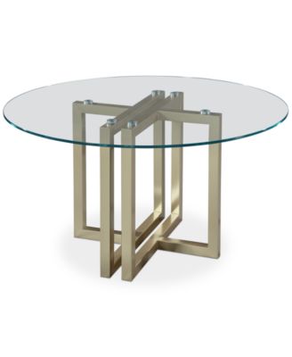 Emila 54 Round Glass Mix and Match Dining Table, Created for Macy's