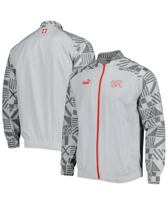 Men's Gray Switzerland National Team Pre-Match Raglan Full-Zip Training Jacket