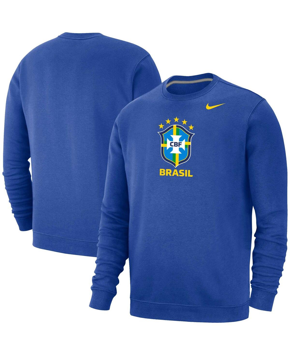 Nike Royal Brazil National Team Fleece Pullover Sweatshirt In Royal