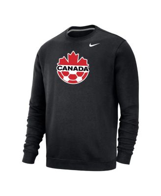Men's Black Canada Soccer Fleece Pullover Sweatshirt