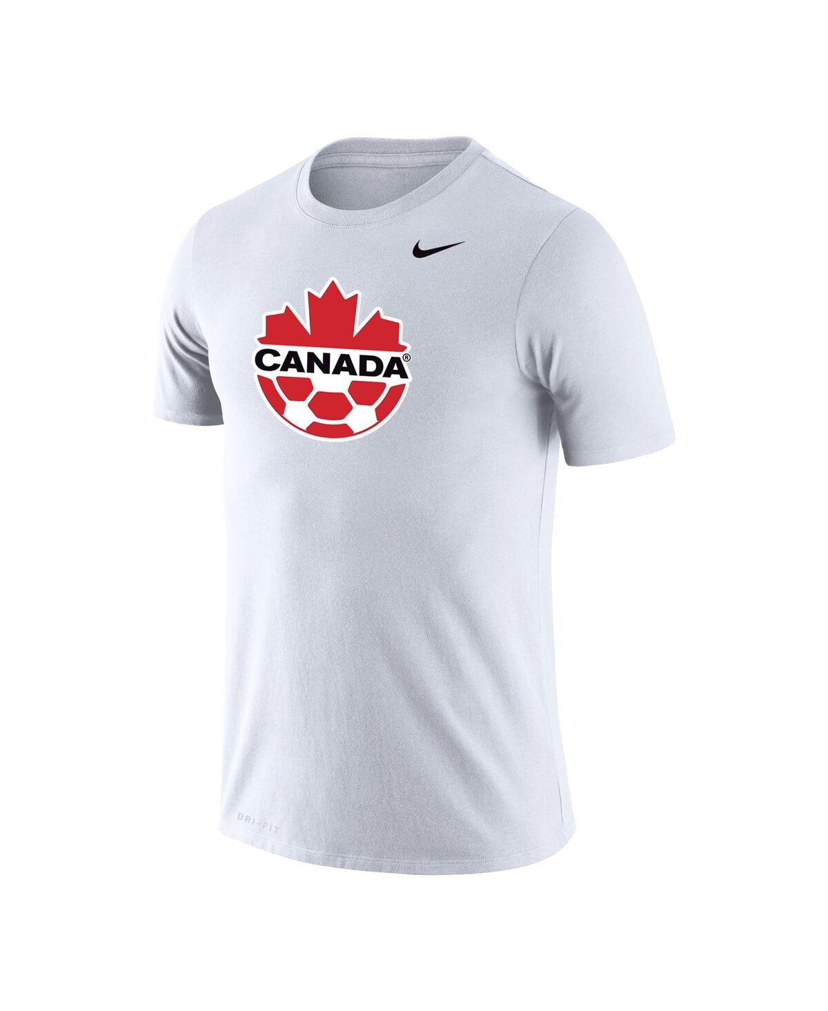 Shop Nike Men's  White Canada Soccer Primary Logo Legend Performance T-shirt