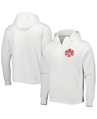 Men's White Canada Soccer Club Fleece Full-Zip Hoodie