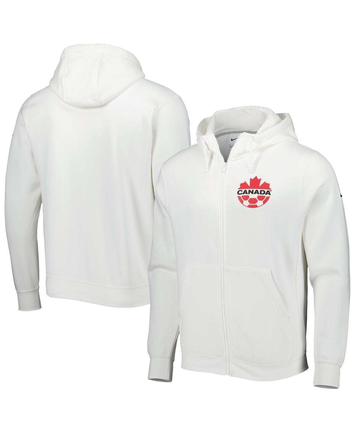 Men's NikeCanada Soccer Club Fleece Full-Zip Hoodie - White