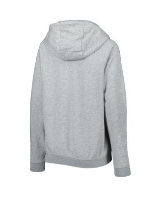 Women's Heather Gray England National Team Lockup Varsity Fleece Raglan Pullover Hoodie