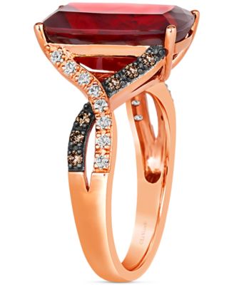 Pomegranate Garnet (6-3/4 ct. t.w.) & Diamond (1/4 ct. t.w.) Statement Ring in 14k Rose Gold