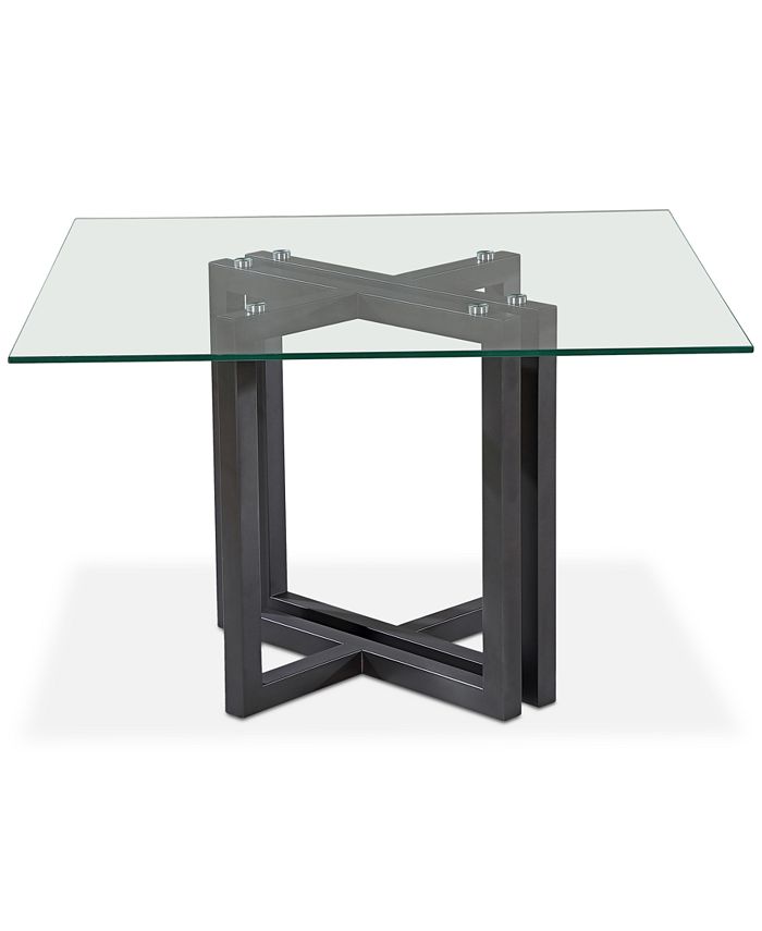 Furniture Emila 48" Square Glass Mix and Match Dining Table, Created for Macy's Macy's