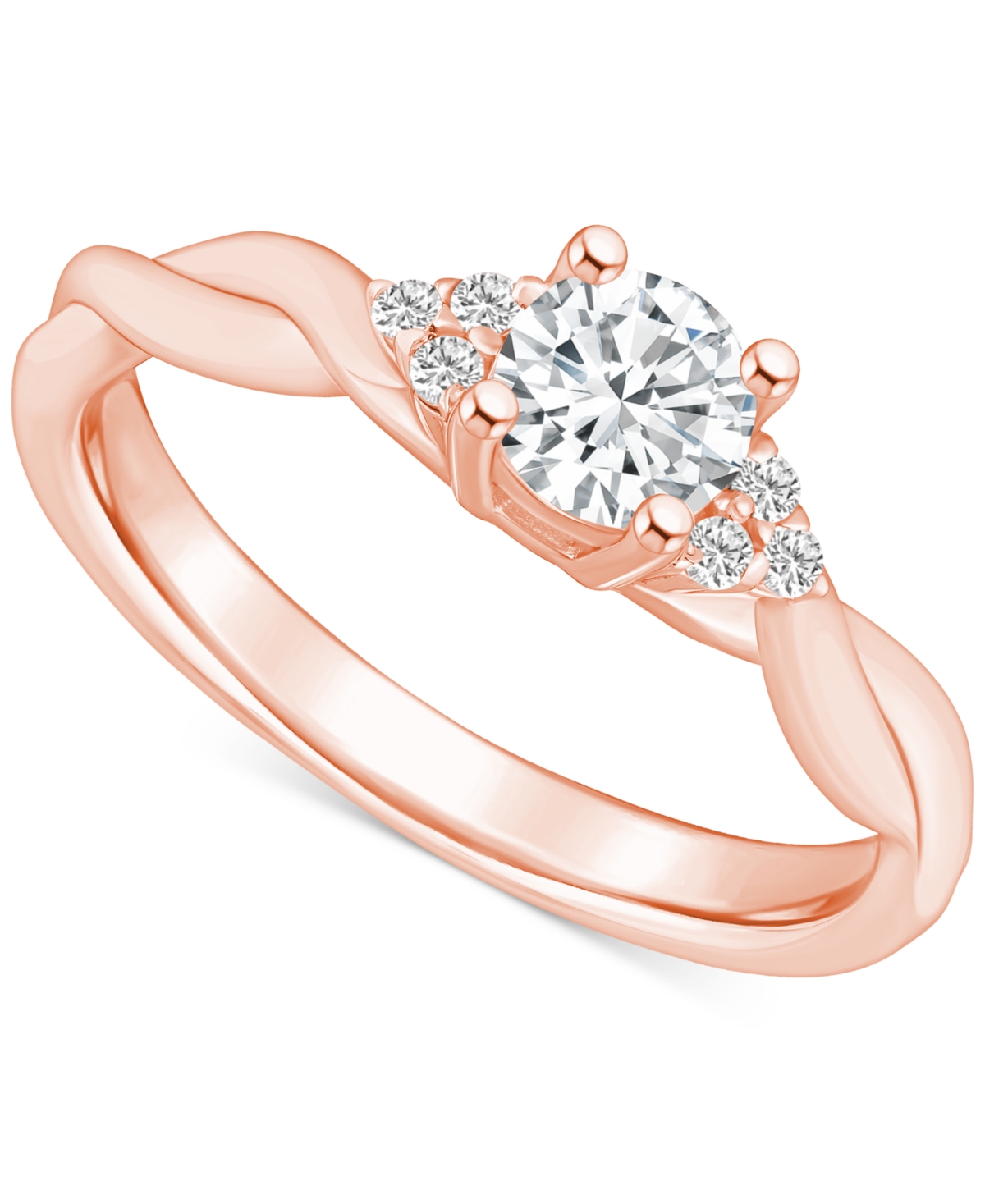 Macy's Diamond Twist Engagement Ring (1/2 Ct. T.w.) In 14k White, Yellow Or Rose Gold