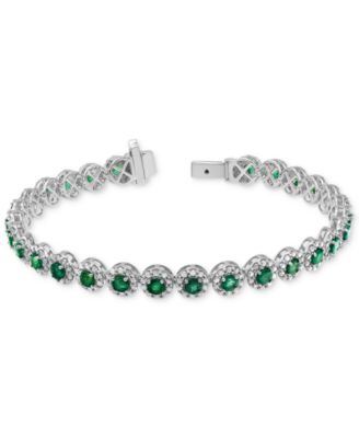 Sapphire (5-1/2 ct. t.w.) & Diamond (3 ct. t.w) Tennis Bracelet in 14k White Gold (Also in Ruby and Emerald)