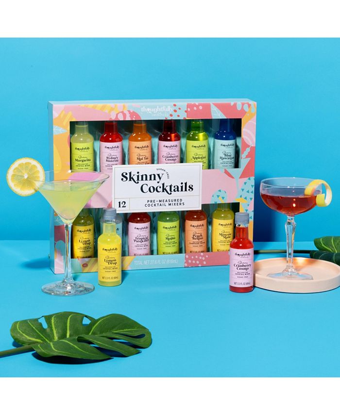 Thoughtfully Cocktails, Skinny Cocktail Mixer Gift Set, Set of 12